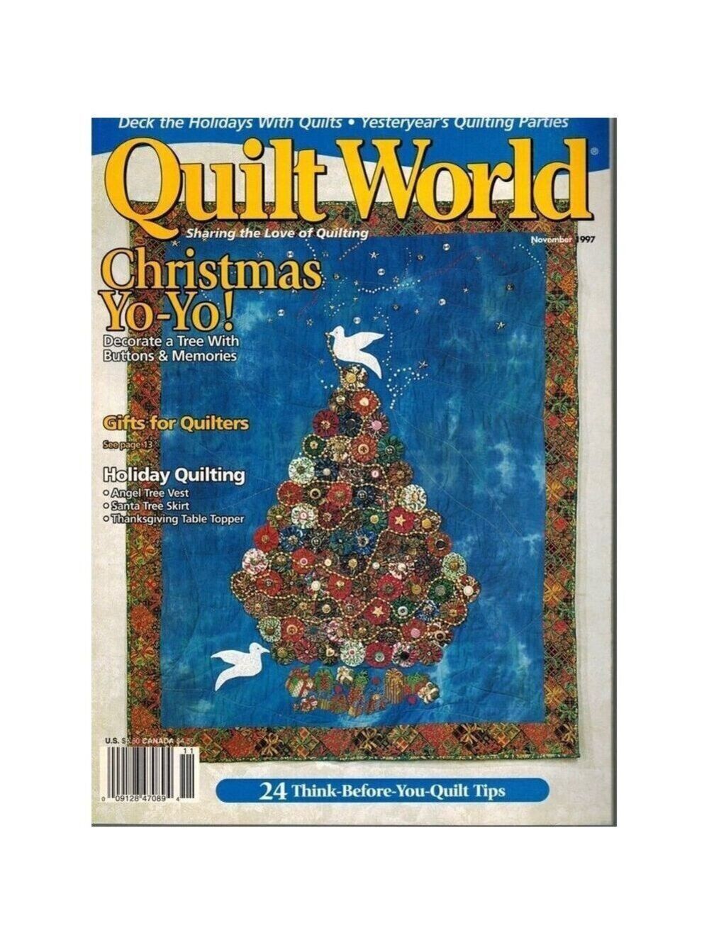 QUILT WORLD NOVEMBER 1997 VOL. 22, NO. 6 Christmas Yo-Yo Single_Issue_Magazine